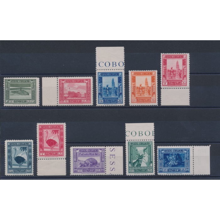1932 SOMALIA - Serie Pittorica, Dentellata 12 , 10 valori , Serie Incompleta spezzature, MNH**