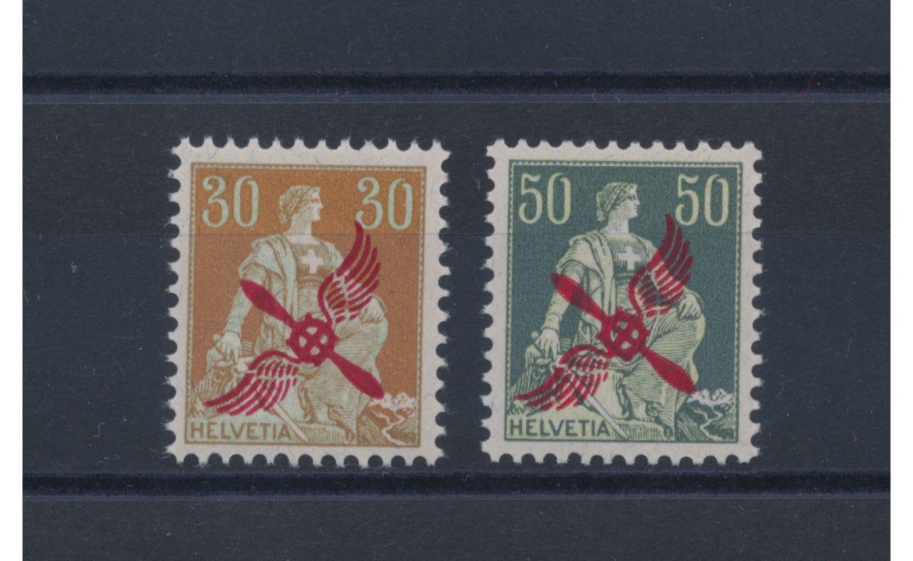 1919 Svizzera , Posta Aerea ,  A1/A2 , GOMMA ORIGINALE ED INTEGRA , Perfetti - MNH** - Certificato Bolaffi