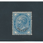 1878-79 Levante - Emissioni Generali - Effige di Vittorio Emanuele II con soprastampa ESTERO , 10 cent Azzurro , MLH* -Firmato A. Diena
