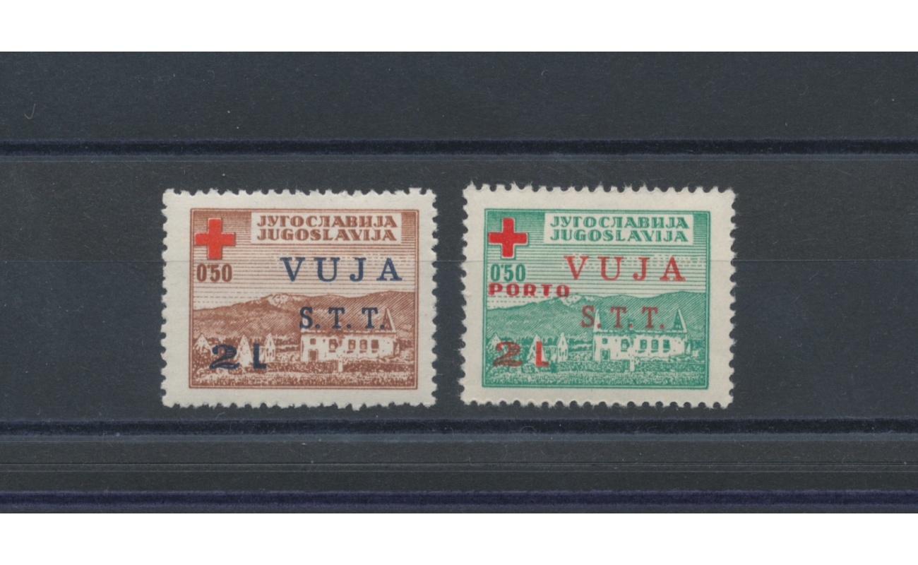 1948 TRIESTE B, n° 4/5 - Pro Croce rossa , 2 valori , MNH**