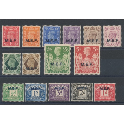 1942-47 MEF Occupazione Inglese - n° 6/16 + Tasse 1/5  Serie MLH*