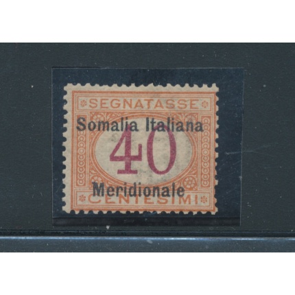1906 SOMALIA, Segnatasse , 40 cent arancio carminio, n° 5 , MNH** - Firmato Sorani