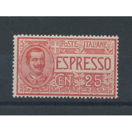 1903 Regno d'Italia , Espresso , n° 1 , 25 cent rosso , Centratissimo , MNH**