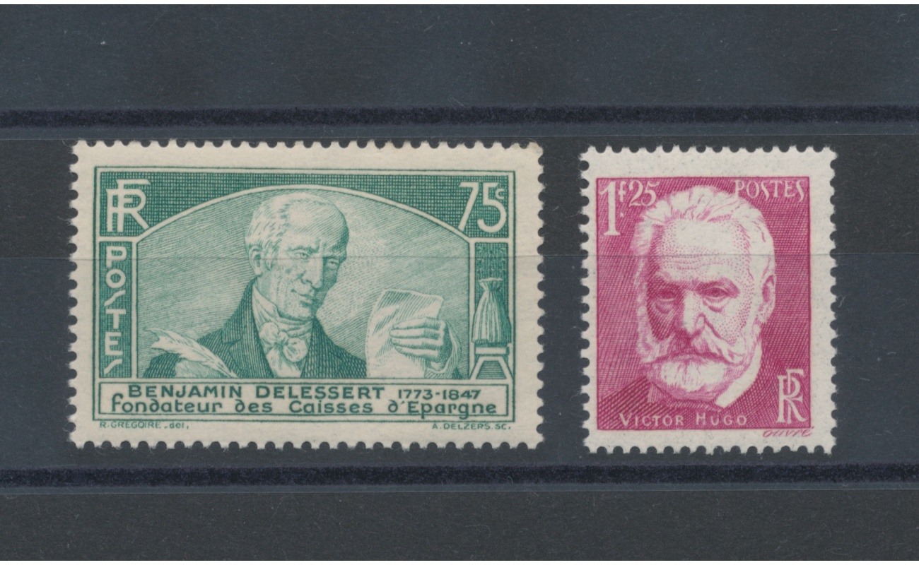 1935 FRANCIA - n° 303-304 - Benjamin Delessert e Victor Hugo , MNH**