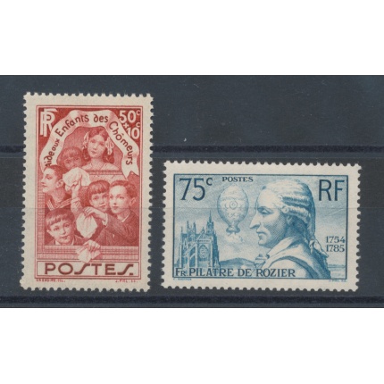 1936 FRANCIA - n° 312-313 - Enfantes des Chomeurs et Pilatre de Rozier , MNH**