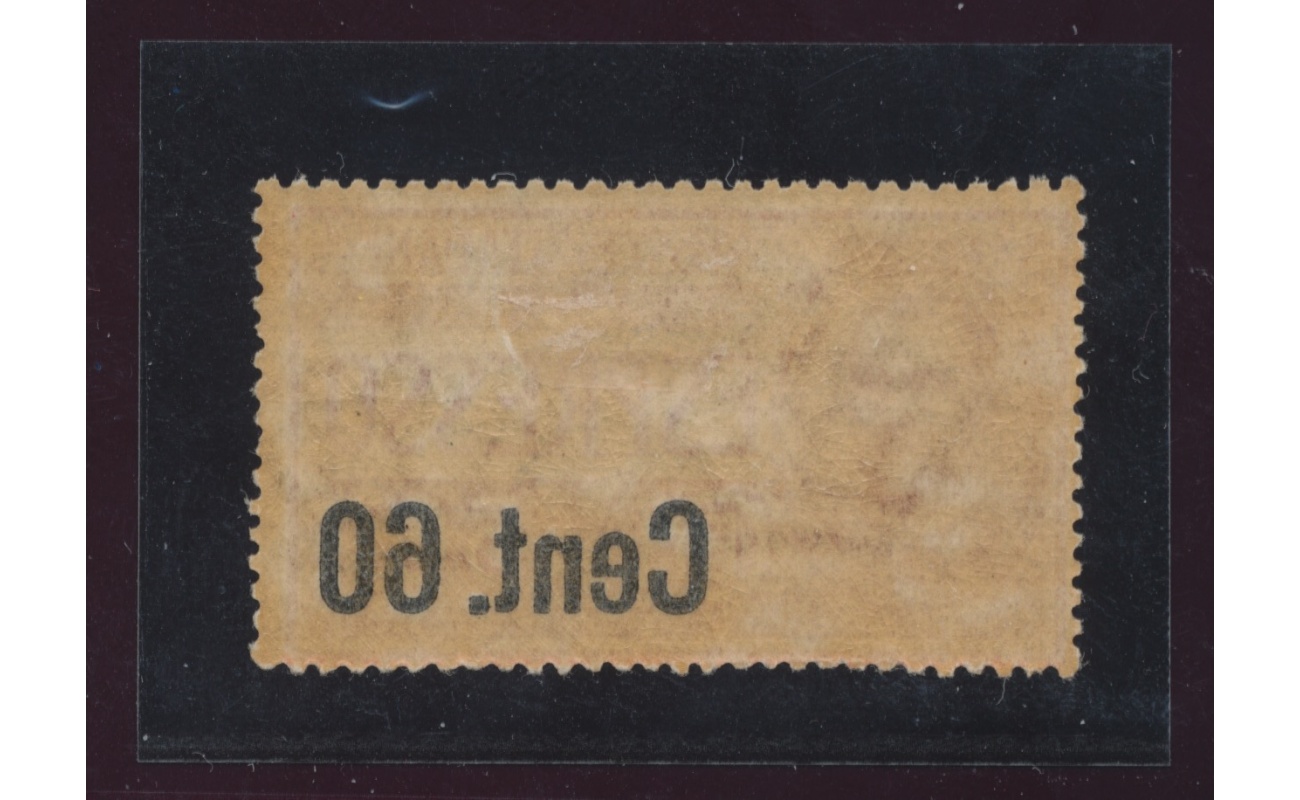 1922 Regno d'Italia , Espresso , n° 6n, 60 cent su 50 cent rosso  , Decalco della Soprastampa , MNH**