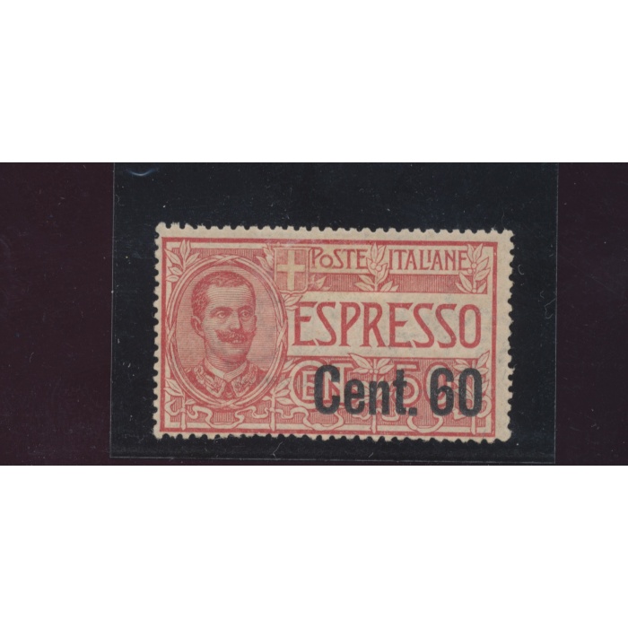 1922 Regno d'Italia , Espresso , n° 6n, 60 cent su 50 cent rosso  , Decalco della Soprastampa , MNH**