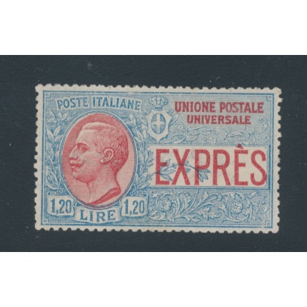 1922 Regno d'Italia , Espresso , n° 8 , 1,20 Lire azzurro e rosso , Centratissimo , MNH**