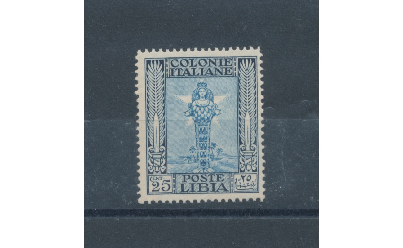 1924-29 LIBIA, Pittorica 25 cent azzurro e celeste , Ottima Centratura , MNH**