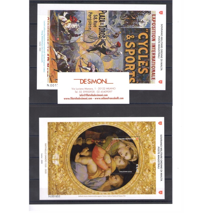 2020 Smom , francobolli nuovi, Annata Completa 14 valori + 11 Foglietti MNH** Con il Raro Francobollo della Basilica di Aquileia