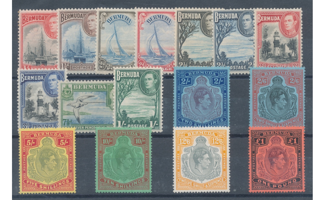 1938-53 BERMUDA , Giorgio VI , N° 110/121 Stanley Gibbons , MLH*