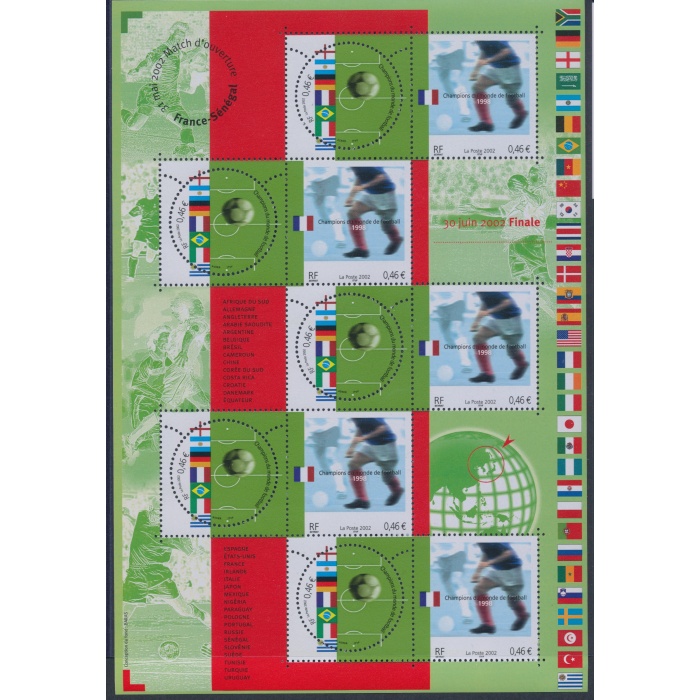 2002 Francia "Calcio Campionati del Mondo" Emissione Congiunta con n° 2701/2702 -  Foglietto,  MNH**