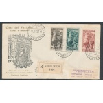 1950 Vaticano, Guardia Palatina n° 140/142 ,   Venetia n° 70 , Viaggiata Raccomandata con annullo di Arrivo (Venezia 13-09-1950) , 3 valori