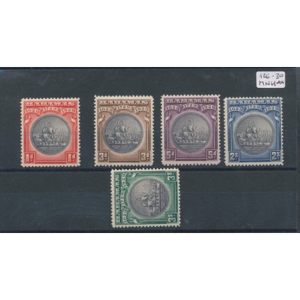 1930 BAHAMAS  - SG 126/130 , 5 valori , Trecentenary of Colony ,  MNH**