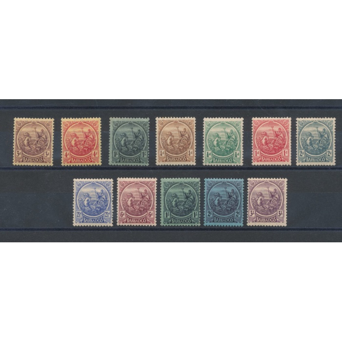 1921 BARBADOS, SG. 213/28 Giorgio VI° , MLH*/MNH** (1-2-3 Scellini MLH*/ MNH**)