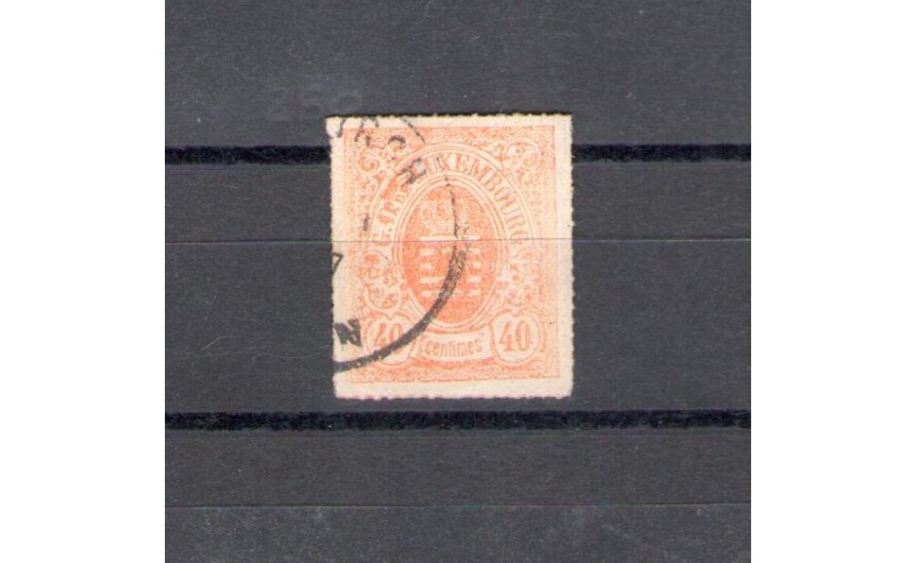 1865-75 LUSSEMBURGO -   n° 25 , 40 cent arancio opaco , Usato