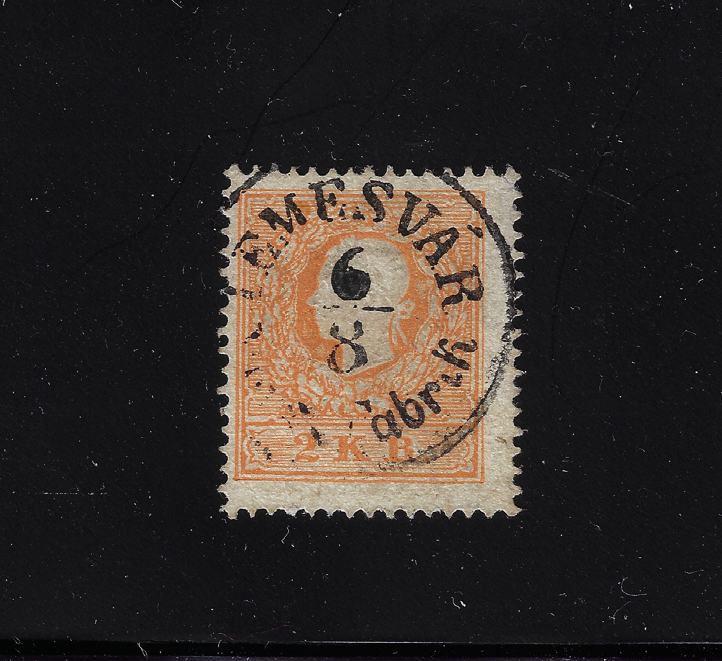 34289 1859 Austria Impero, Francesco Giuseppe I, # 11b Arancio, Annullo di Temesvart - immagine 1