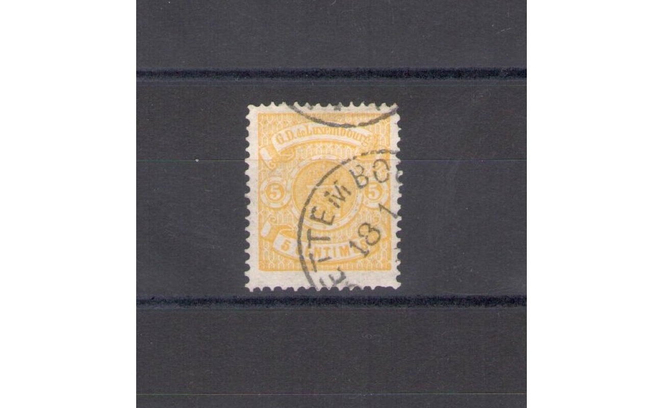 1880 LUSSEMBURGO   - n° 41 - 5 cent giallo limone - Usato