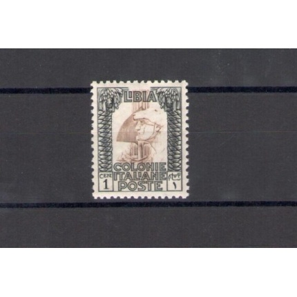 1926-30 Libia , serie Pittorica dentellata 11 lineare , 1 cent nero e bruno n° 58 , MNH** Ottimamente Centrato
