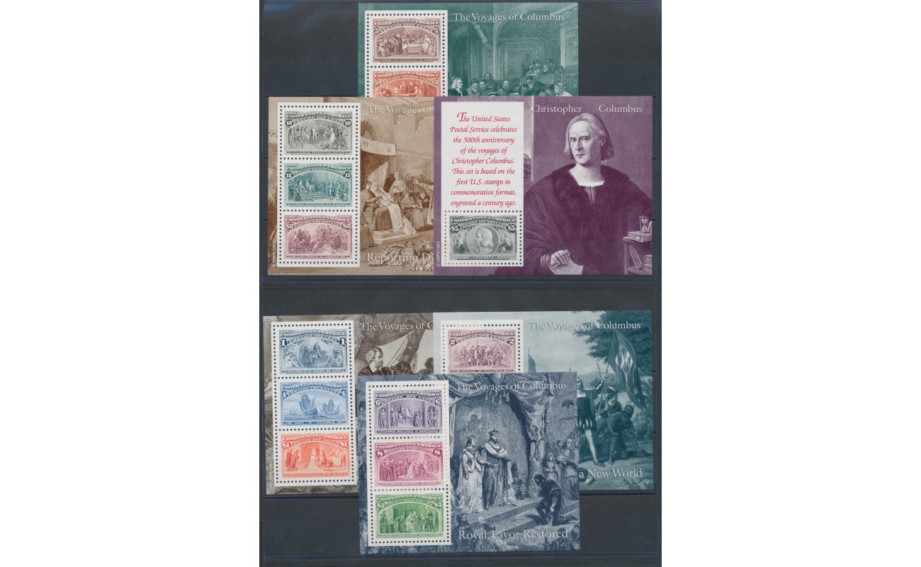 1992 Stati Uniti - 1492-1992 The Voyages of Columbus - 6 Foglietti/Souvenir Sheets - In Commemorative Special Box - MNH**