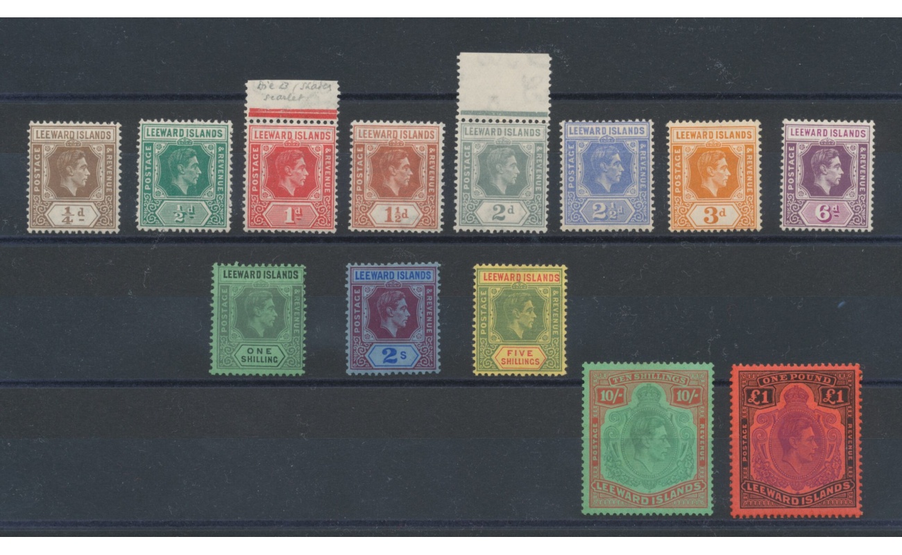 1938 LEEWARD Island - SG 95/114  Giorgio VI° , Incomplete series , 13 values , MLH*