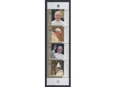 2013 Argentina - Inizio del Pontificato di Papa Francesco - Striscia di 4 valori , n° 1632/35 -   Emissione Congiunta , MNH**