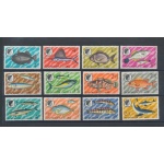 1968/1970 ASCENSION -  Michel 118/121+122/125+130/133 -  Elisabetta - Pesci -   serie di 12 valori - MNH**