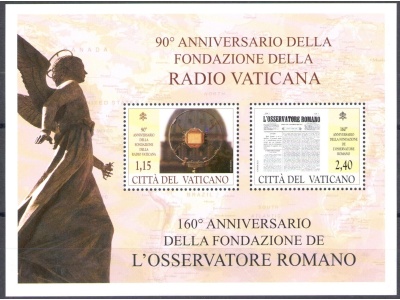 2021 Vaticano , 90 Anniversario Fondazione Radio Vaticana , Foglietto -  francobolli nuovi e perfetti  - MNH **