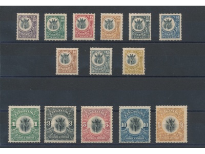 1922-24 Tanganyika - SG 74/88a - Giorgio V - Giraffe - 14 valori - MLH* (no n° 84)