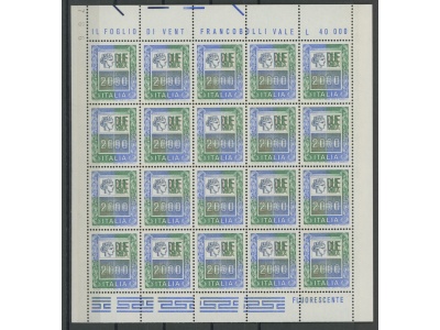 1978-79 Italia - Repubblica , n° 1439 , 2000 Lire policromo , in Minifoglio di 20 , MNH**