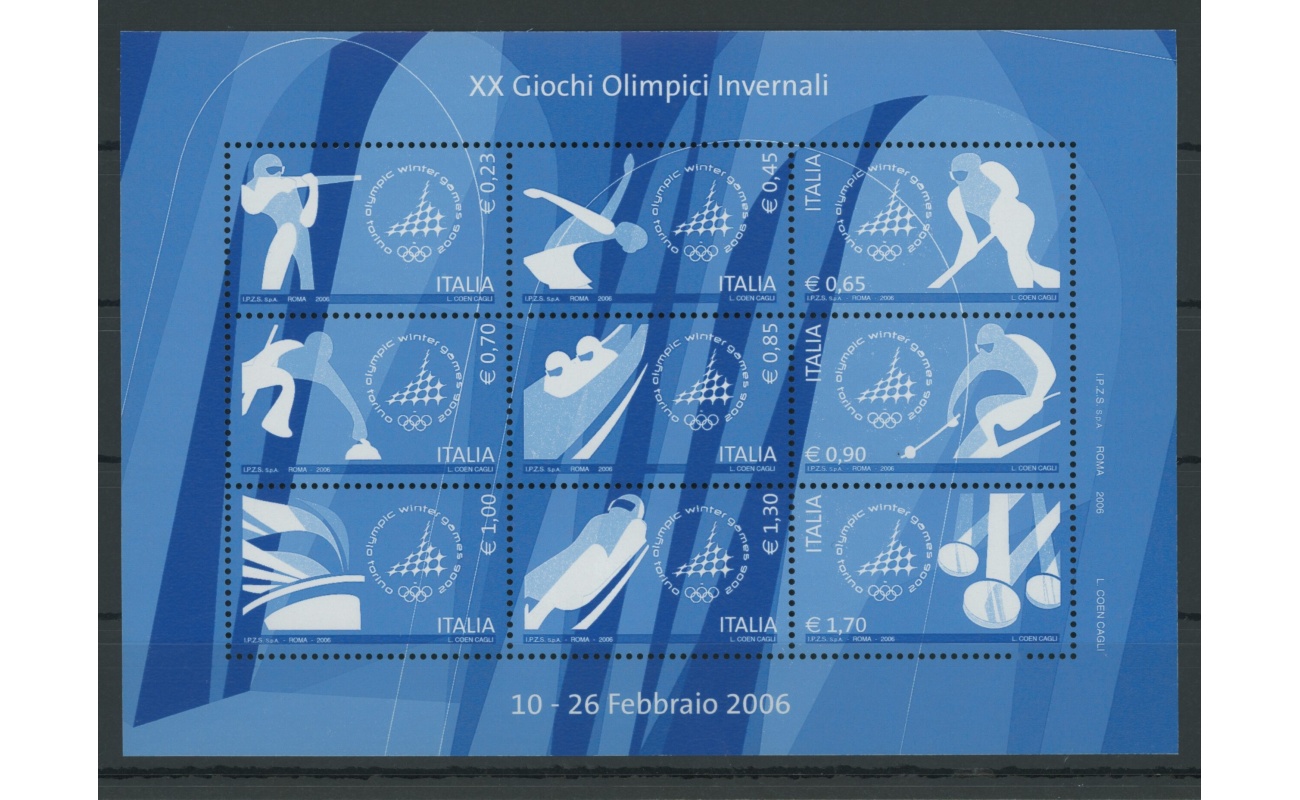 2006 Italia - Repubblica , Foglietto Olimpiadi di Torino , BF 41 , MNH**