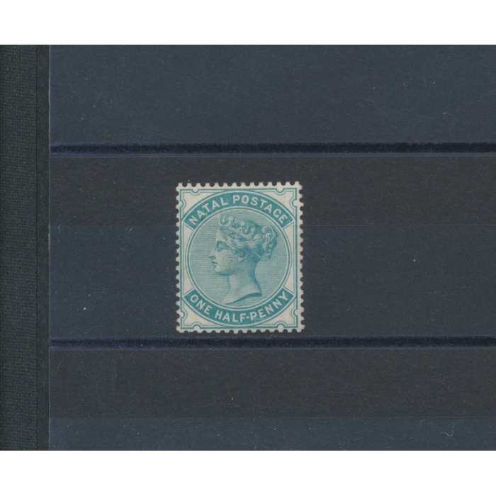 1880 NATAL, SG. 96 , ½ d. blue green , WmK Crown CC  , MH*