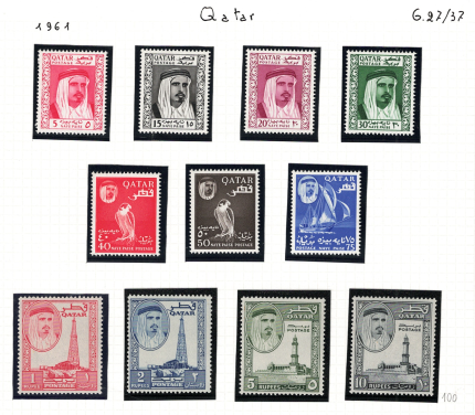 1961 Qatar, SG. # 27/37, Sceicco Ahmad bin al Thani, serie di 11, MNH**