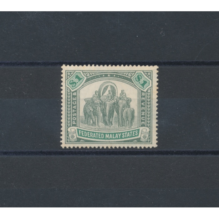 1904 Federation Malaya States - SG n° 48 ,  1 $ grey green and green , MLH*