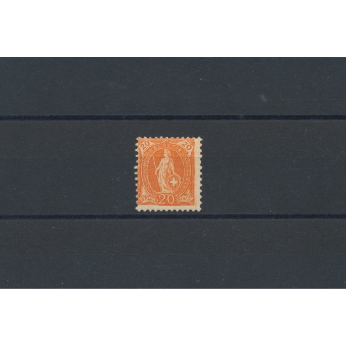 1908 SVIZZERA - "Benziger Platte" - 20 cent orange scuro , dentellato 11 ½ x 11 ,  Zumstein n° 94Aa  - MNH** - Varietà - Firmato Sorani