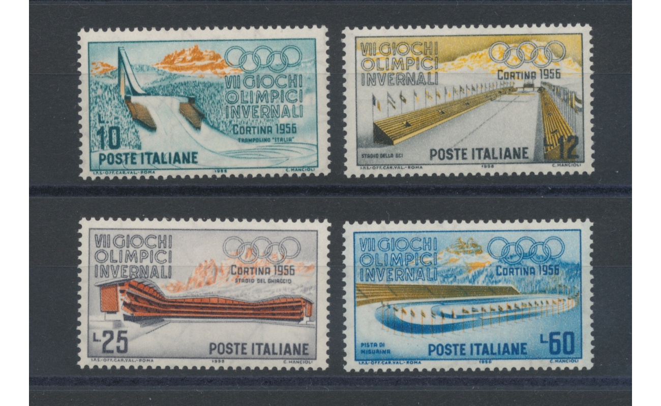 1956 Italia - Repubblica  , 7 Giochi Olimpici a Cortina , 4 valori , n. 793/96 , MNH**