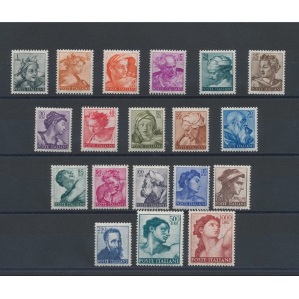 1961 Italia - Repubblica  , Michelangiolesca , 19 valori , n. 899/17 , MNH**