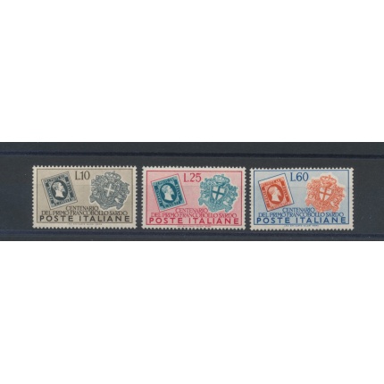 1951 Italia - Repubblica  , Centenario Primi francobolli Sardi , 3 valori , n° 672/74 , MNH**