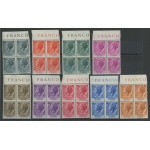 1953 Repubblica Italiana , Siracusana Ruota Quartina , 9 val , n° 710/18 , MNH** - Tutti Bordo di Foglio Alto