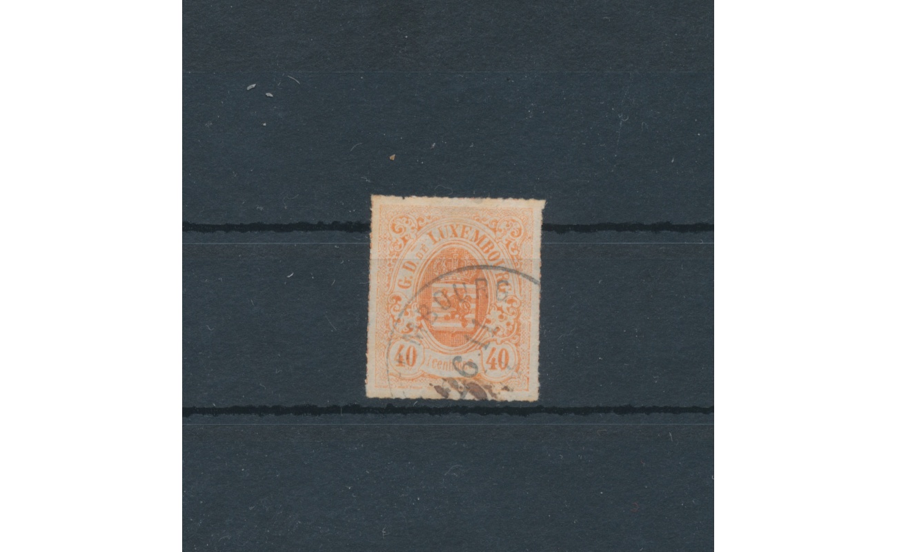1865-75 LUSSEMBURGO   - n° 23 - 40 cent rosso arancio , Usato