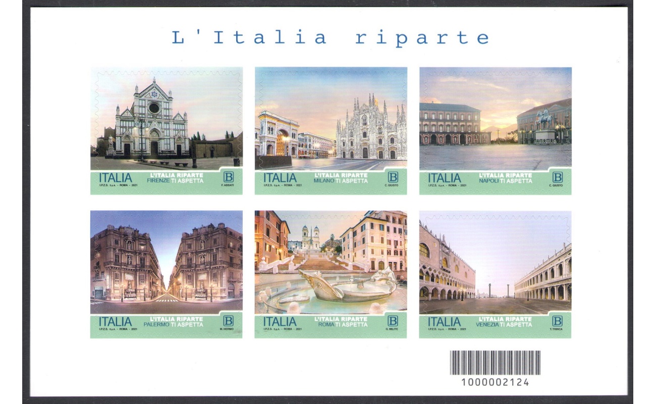 2021 Italia - Repubblica, Turistica - L'Italia Riparte - Foglietto - Nuovo, Tiratura 45.000 Esemplari, MNH**