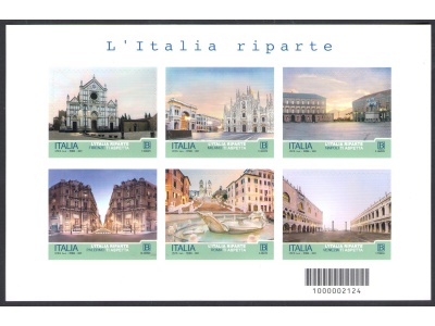 2021 Italia - Repubblica , Turistica - "L'Italia Riparte" , Foglietto - Nuovo , Tiratura 45.000 Esemplari , MNH**