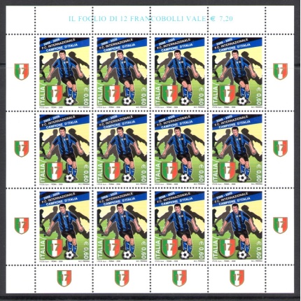 2009 Italia - Repubblica , Minifoglio Inter Campione  , Catalogo Sassone n° 25 , MNH**