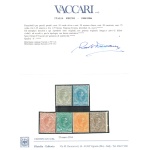 1884-86 Italia , Umberto I°, Pacchi Postali , Serie completa 1/6 , 6 valori , Effige di Umberto I° , MNH** - Certificato Vaccari