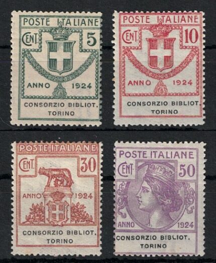 1924 Italia, Enti Parastatali,  # 30/33 Consorzio Bibblioteche Torino, MNH**