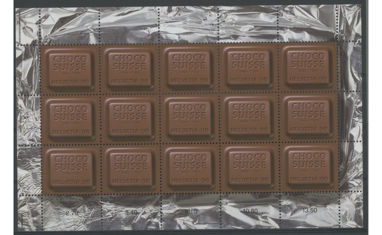 2001 SVIZZERA - Minifoglio Cioccolato - n. 1689 - MNH**