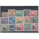 1948 MALTA - Effigie di Re Giorgio V soprastampati "Self Government 1947" , catalogo Unificato n° 201-215 - serie di 15 valori  - MH* - MNH**