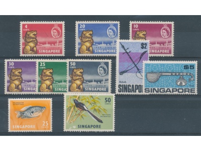 1959 SINGAPORE - SG 53/58 + 72/73 + 113/114 MLH*- MNH**