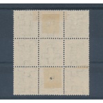 1907 SVIZZERA - Svizzera in Piedi - 40 cent grigio , dentellato 11 ½ x 11 ,  Blocco di 9 con francobollo senza diadema , "Ohne diadem" MNH**