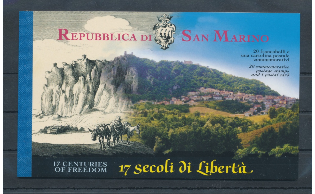 2000 San Marino, Libretto , 17° Centenario Fondazione della Repubblica , contiene 5 Foglietti (BF 66/70) , MNH**